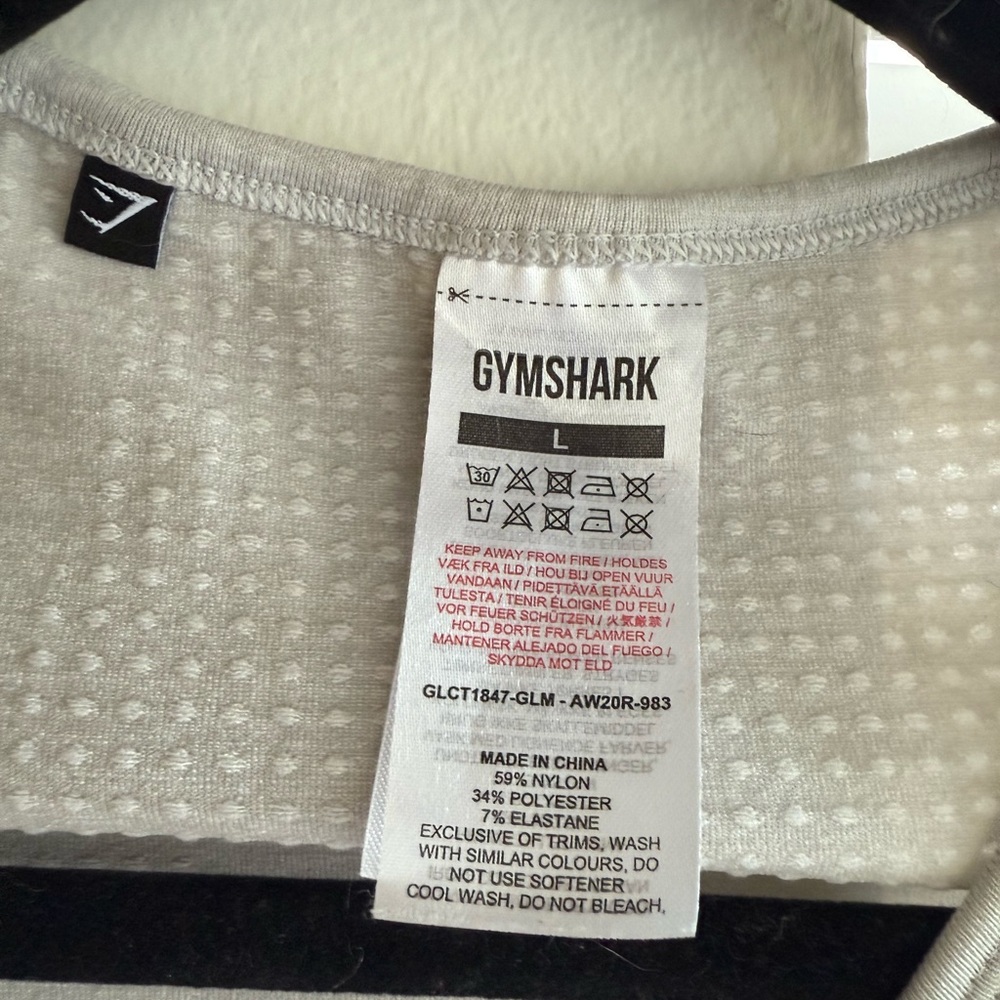 Gymshark Vital Crop Top Light Gray Marl Size Large - Picture 4 of 4